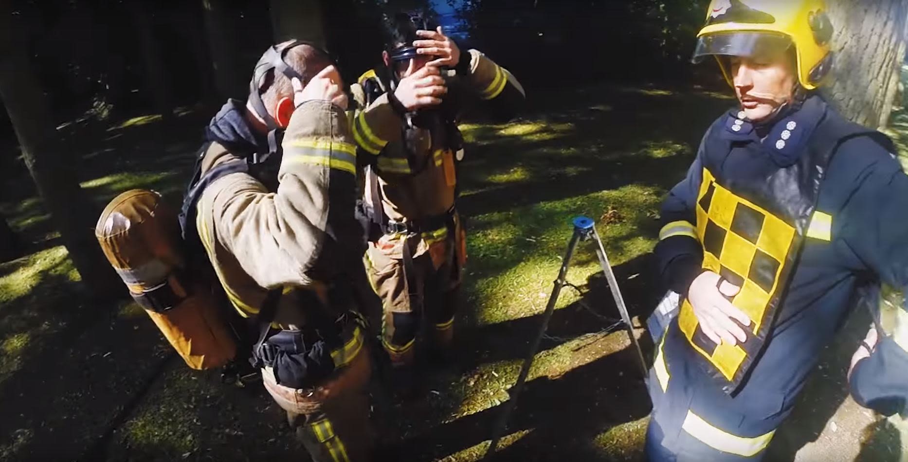 Firefighters in full gear